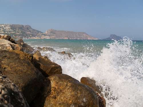 Waves Breakwater Sea Altea Nature Costa Alicante