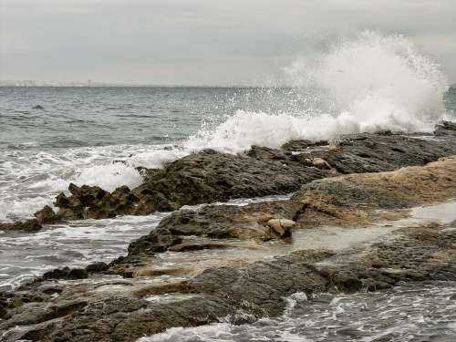 Waves Alicante After Orchards Mediterranean Sea