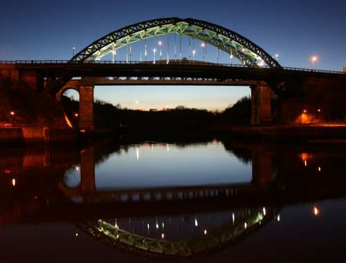 Wear Bridge Sunderland Night Scenic Dusk Sunset
