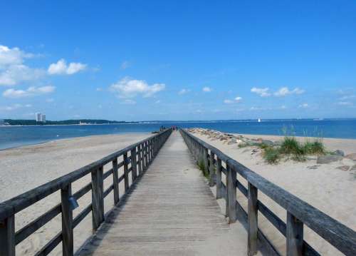 Web Bridge Beach Baltic Sea Sea Boardwalk Water