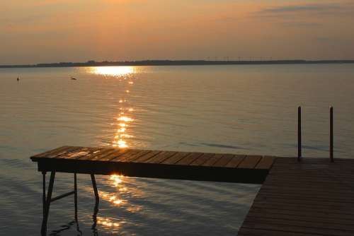 Web Jetty Bank Romantic Sunset Lake