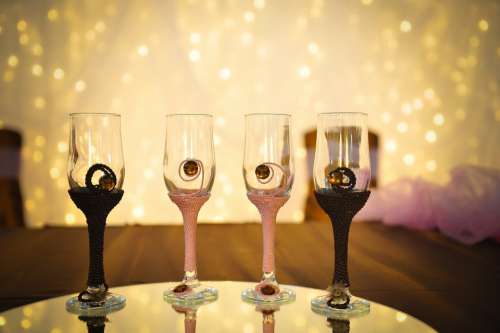 Wedding Glasses Toast Cheers Champagne Alcohol