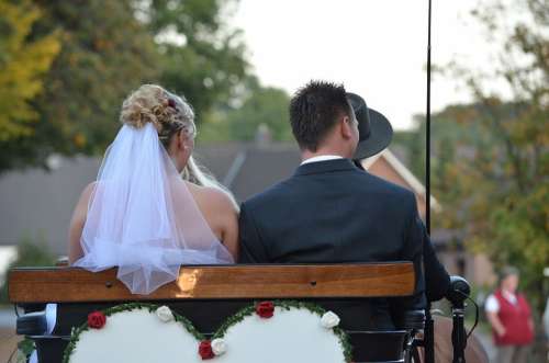 Wedding Bride And Groom Coach Marry