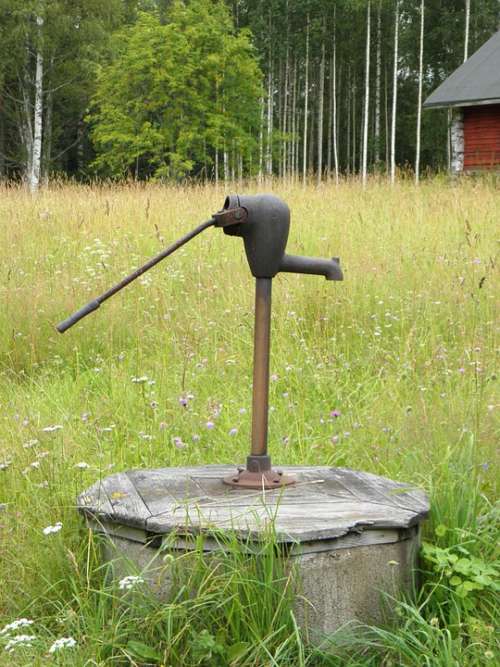 Well Pump Countryside Finnish Meadow Savonlinna