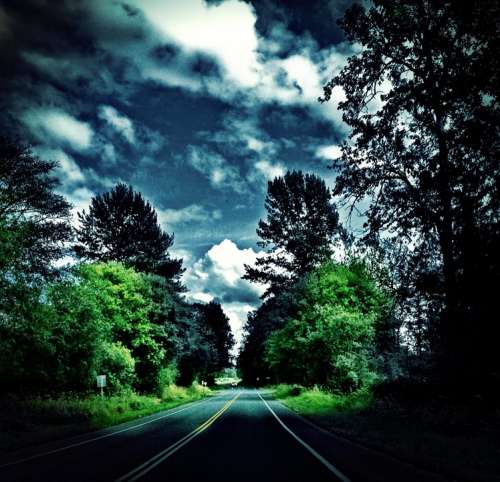 Whatcom County Washington Rural Road Clouds