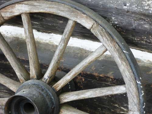 Wheel Village Rural Near The Car Car Wooden Wood