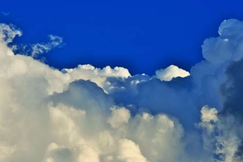 White Cumulus Sky Blue Cloud White Dense Cumulus