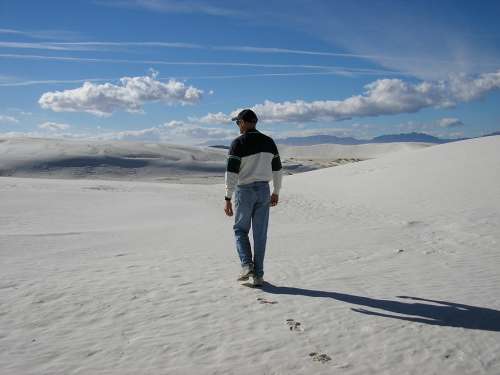 White Sands New Mexico Sand Scenic Footprints