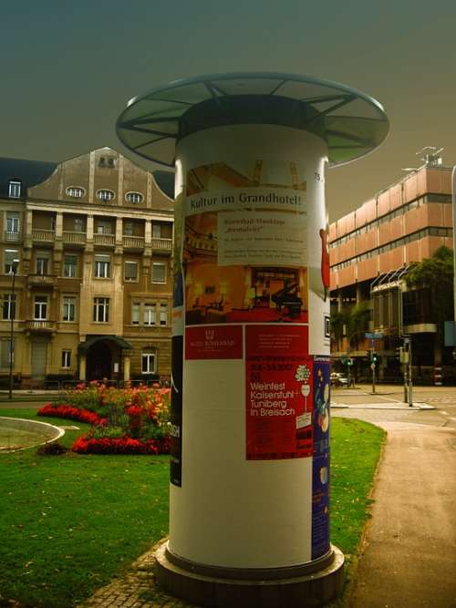 Wih Advertising Pillar Posters Advertising Litfaß