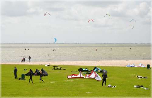 Wind Kite Surfing Kitesurfing Windsurfing Sea Lake