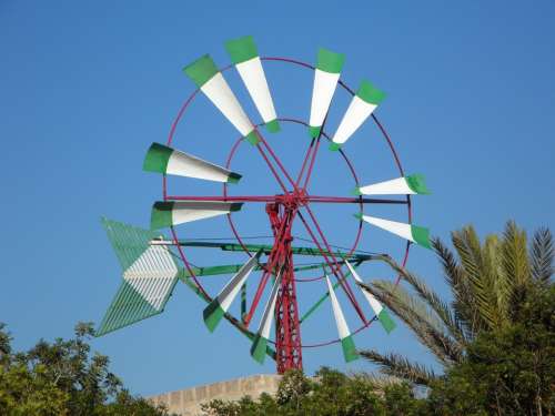 Windmill Mallorca Wheel Wind Landmark Wind Power