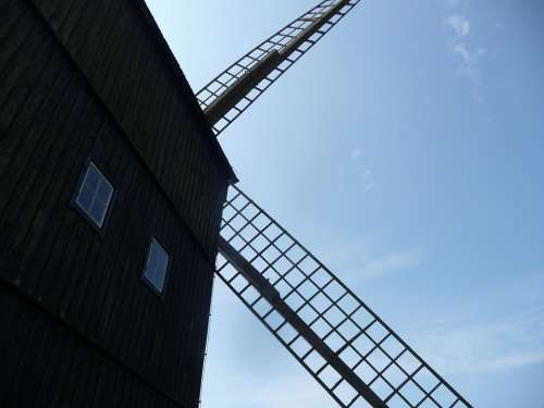 Windmill Building Mill Wing Historically Sky