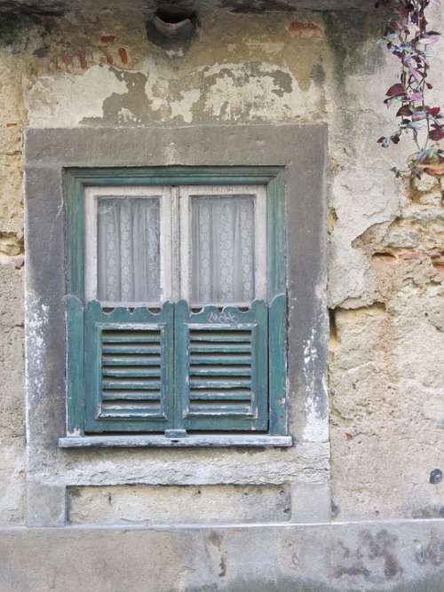 Window Green Curtain Decay Charm Vintage Lisbon