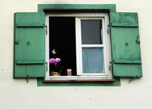 Window Shutter Wood Old Flower Facade Idyll