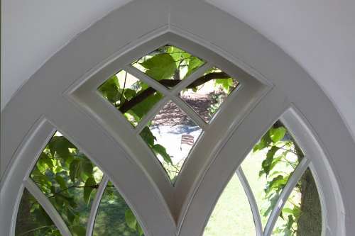 Window Pointed Arch Old Antique Window Glass