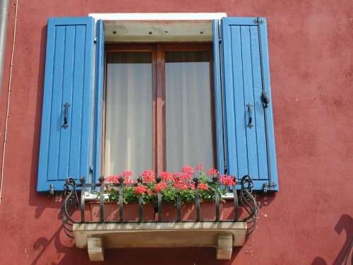 Window Facade Painted Colorful Shutter Italy