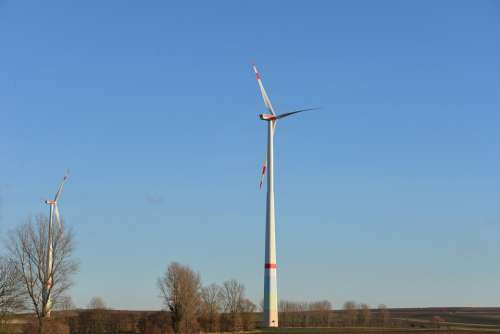 Windräder Energy Eco Energy Wind Power Sky Blue