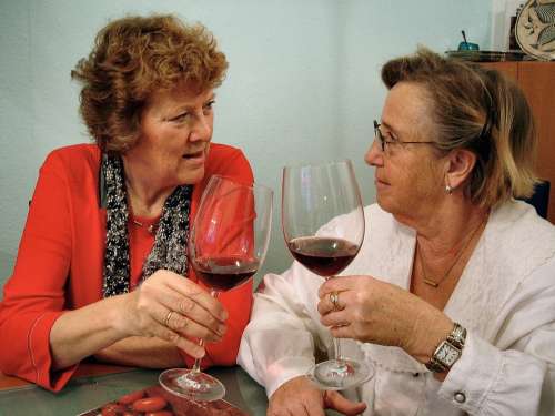 Wine Drink Wine Glass Red Wine Alcohol Seniors