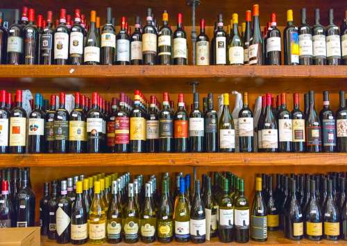 Wine Bottle Alcohol Shelf Wood Cellar Bottles