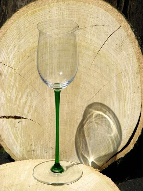 Wine Glass Glass Wood Tree Grates Shadow Light