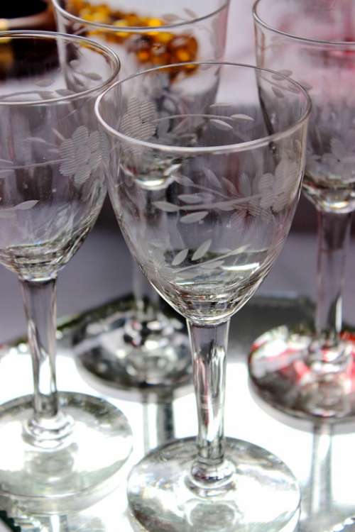 Wine Glass Crystal Engraving Glass Shiny