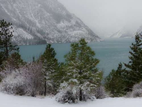 Winter Storm Snowy Landscape Seton Lake