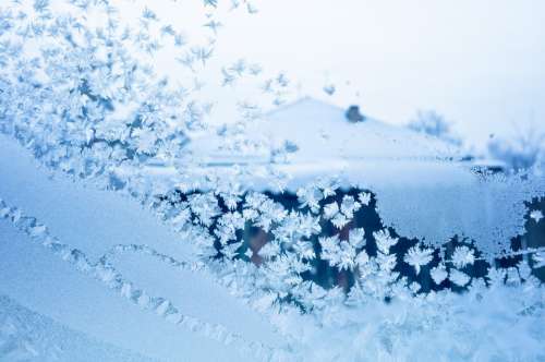 Winter Frost Window Patterns Snow Ice December