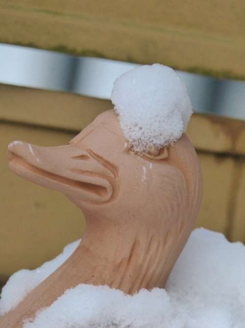 Winter Snow Duck Figure Sound Clay Figure Frost