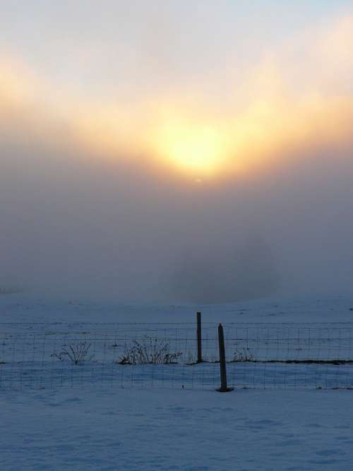 Winter Mood Sun Fog Clouds Atmospheric Nature