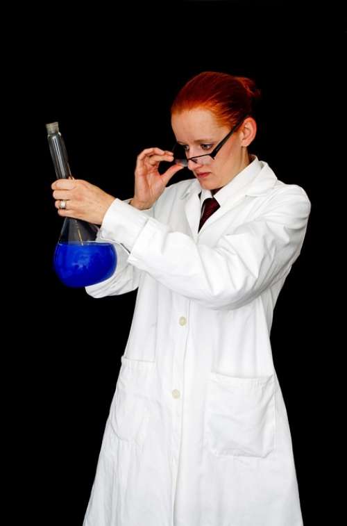 Woman Girl People Laboratory Lab Glass Liquid