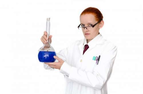 Woman Coat Girl People Laboratory Lab Glass