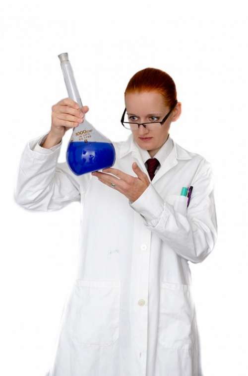 Woman Coat Girl People Laboratory Lab Glass