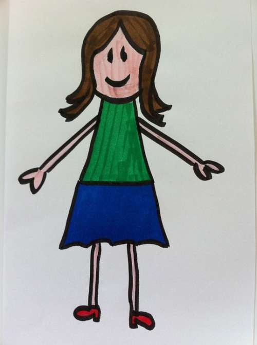 Woman Kindergarten Stick Figure