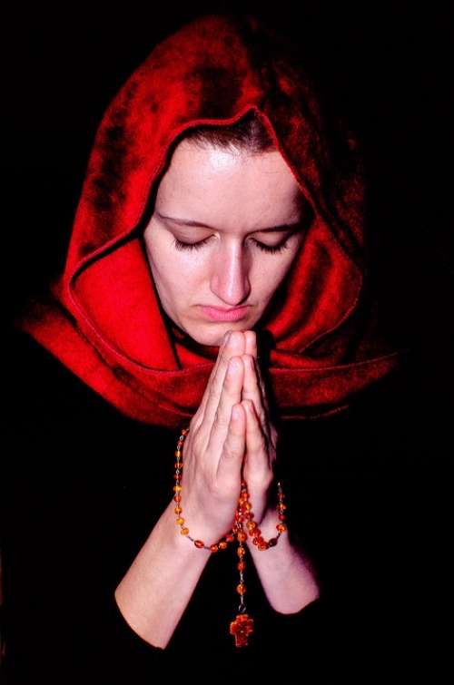Woman People Prayer Religion Portrait Cross