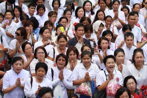 Women Buddhists Praying People Thailand Asia Wat