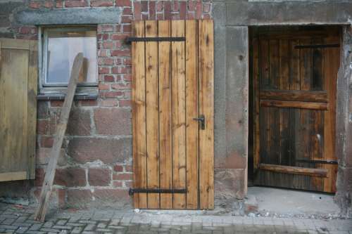 Wood Door Doors Stones Metal Iron