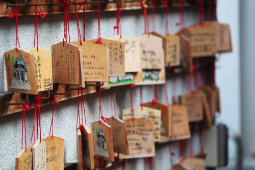 Wood Messages Japanese Shrine Wooden Plates Osaka