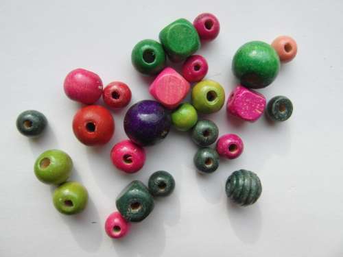 Wood Beads Colorful Color Round Wood Jewelry