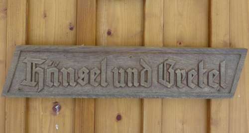 Wooden Sign Fairy Tales Hansel And Gretel
