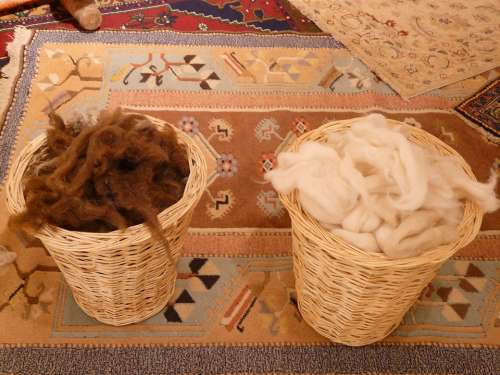 Wool Fibers Wool Carding Brown White