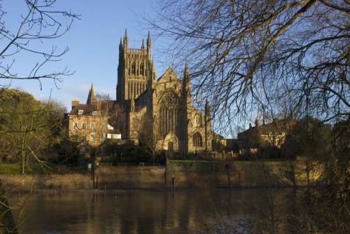 Worcester Cathedral Architecture River Water