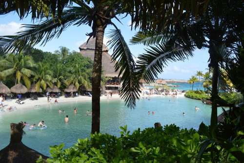 Xcaret Mexico Mar Tourism Trees Water Holidays