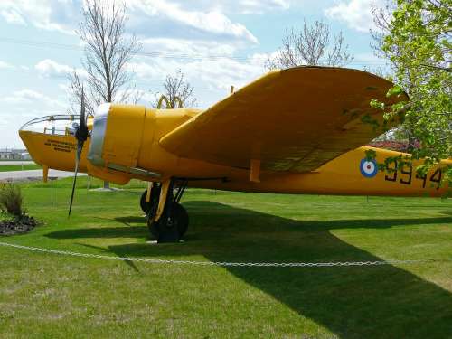 Yellow Airplane Aircraft Transportation Aeroplane
