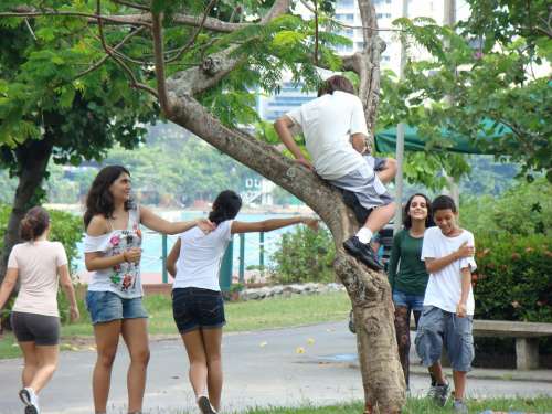 Youth Rio De Janeiro Park Joke Fun Young Teenager