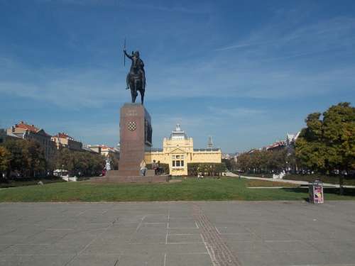 Zagreb Croatia City Square Summer Monument