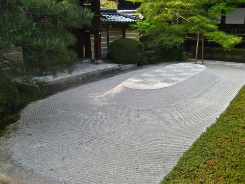 Zen Stone Garden Japan Japanese Garden Pebble