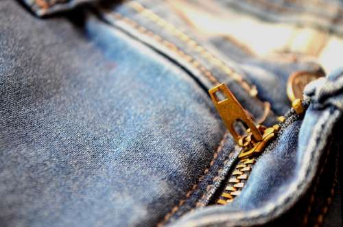Zip Zipper Fly Jeans Blue Pocket Fashion