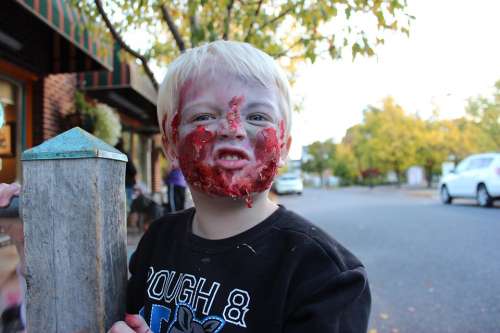 Zombie Halloween Face Boy Make-Up Young Cute
