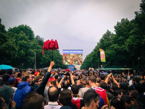 Watching the World Cup Finals, Berlin, Germany.