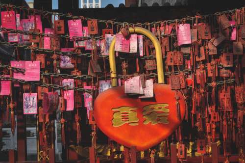 ‘True love’ lockets and wishes, Tianjin, China.